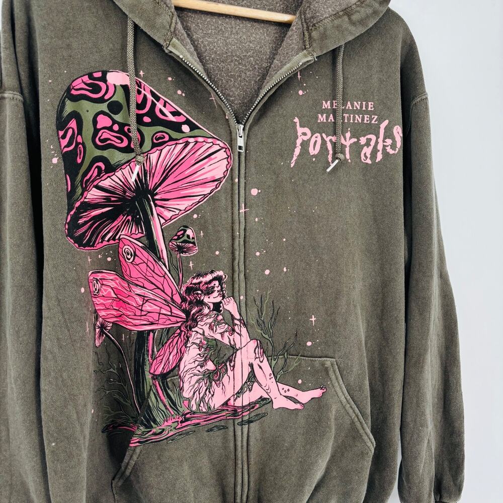 Melanie Martinez Portals Army Green Zip Up Hoodie XL Y2K - Picture 3 of 6
